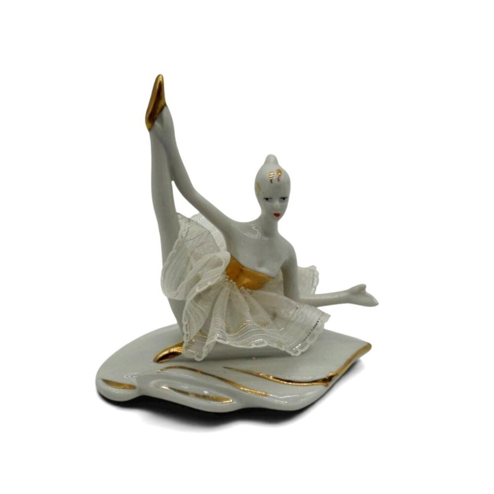 Capodimonte Ballerina Porcelain with Gold Accents Vintage